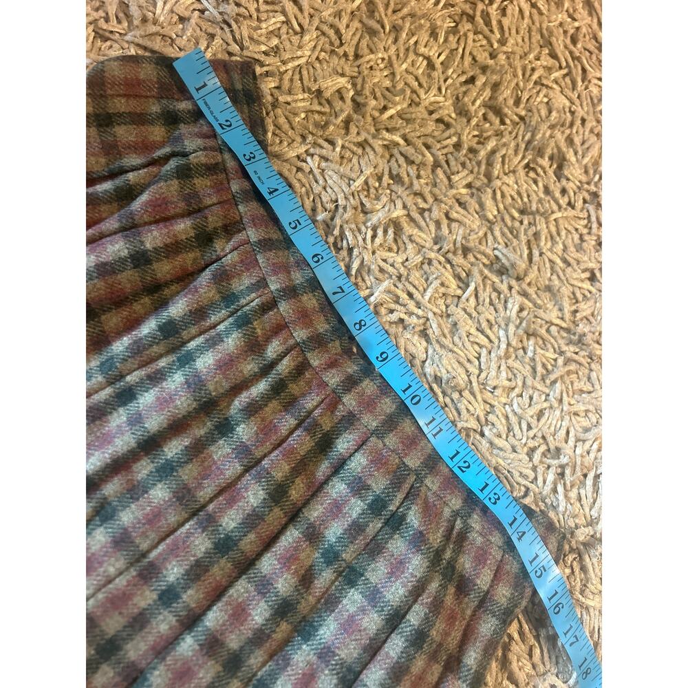 Vintage VALENTINO Wool Plaid Pleated Skirt Size 12 ACADEMIA OLD MONEY Medium M - Picture 6 of 7